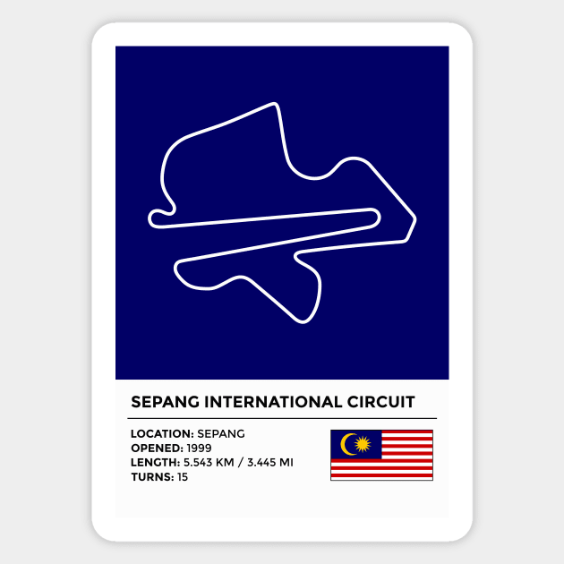 Sepang International Circuit [info] Sticker by sednoid